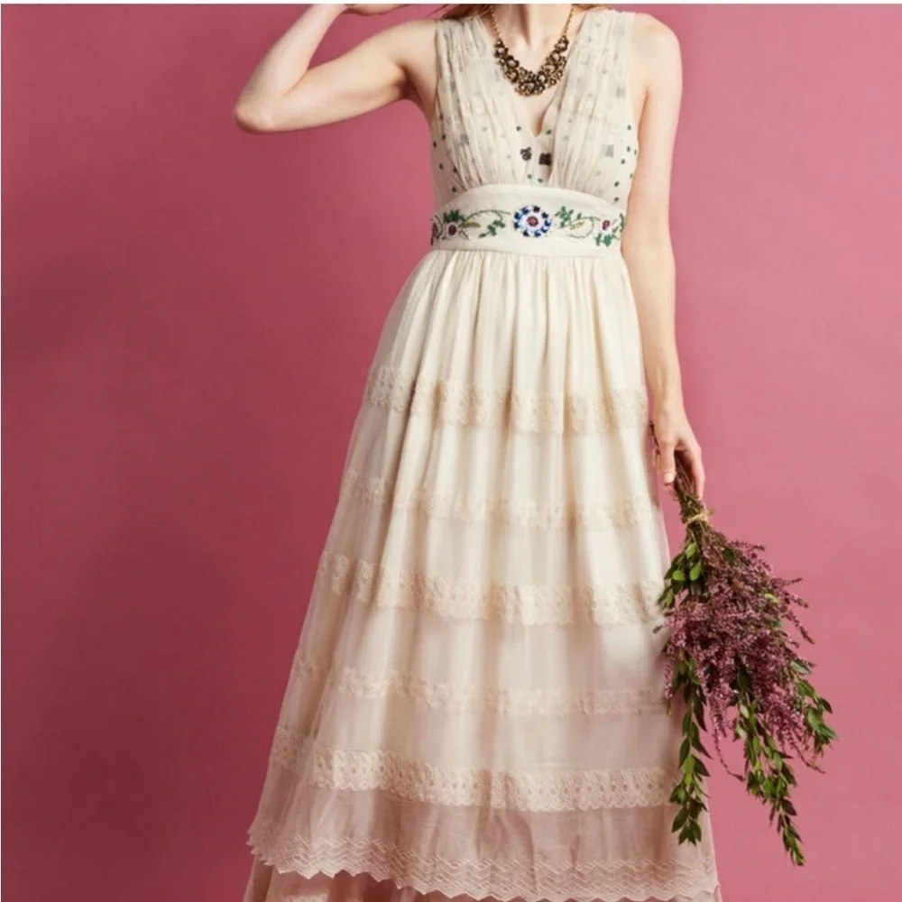 modcloth pink lace dress ModCloth Blush Pink Lace Lady Fit & Flare Crochet Coquette Preppy Dress Size 6